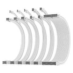 Kit de câbles d'extension gainés ATX/PCI-E 30 cm blanc