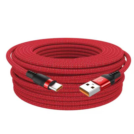 Câble tressée rouge USB vers USB-C 3 mètres