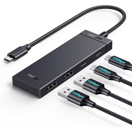 Hub 2 ports USB-A + 2 ports USB-C vers USB-C 10 Gbps