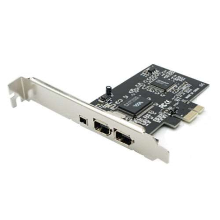 Carte PCIe 1x Firewire 400 Mbps 3 ports