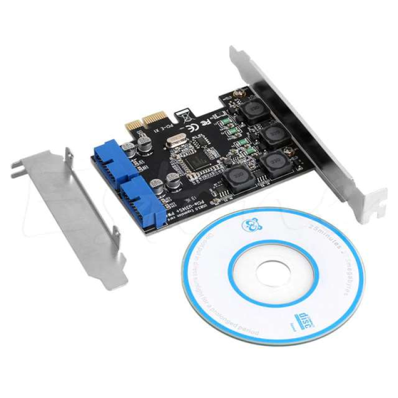 Carte PCIe 1x USB 3.0 2 ports 19 broches